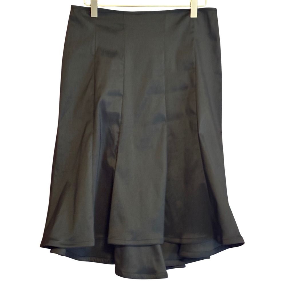 JS Collections Black Mermaid Trumpet Midi Skirt Size 8 Made in Canada Ballroom